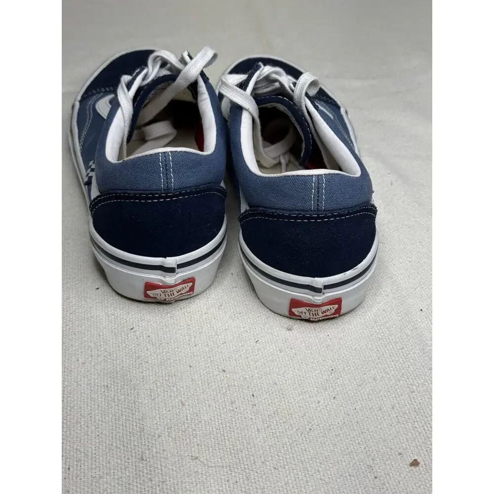 Vans Old Skool Shoes Sneakers Suede Canvas PopCush Navy White Mens Size 8.5